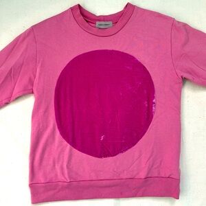 Correll Correll pink cotton/velvet circle sweatshirt